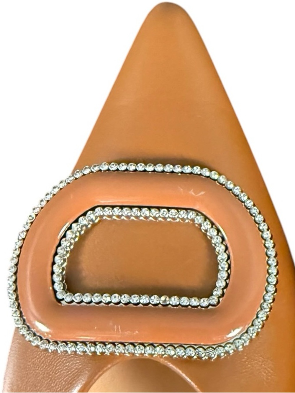 C. Paravano Round Buckle Leather Flats w/ Silver Studded trim in Brown Size 39 - Picture 10 of 11